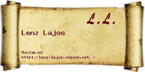 Lenz Lajos névjegykártya